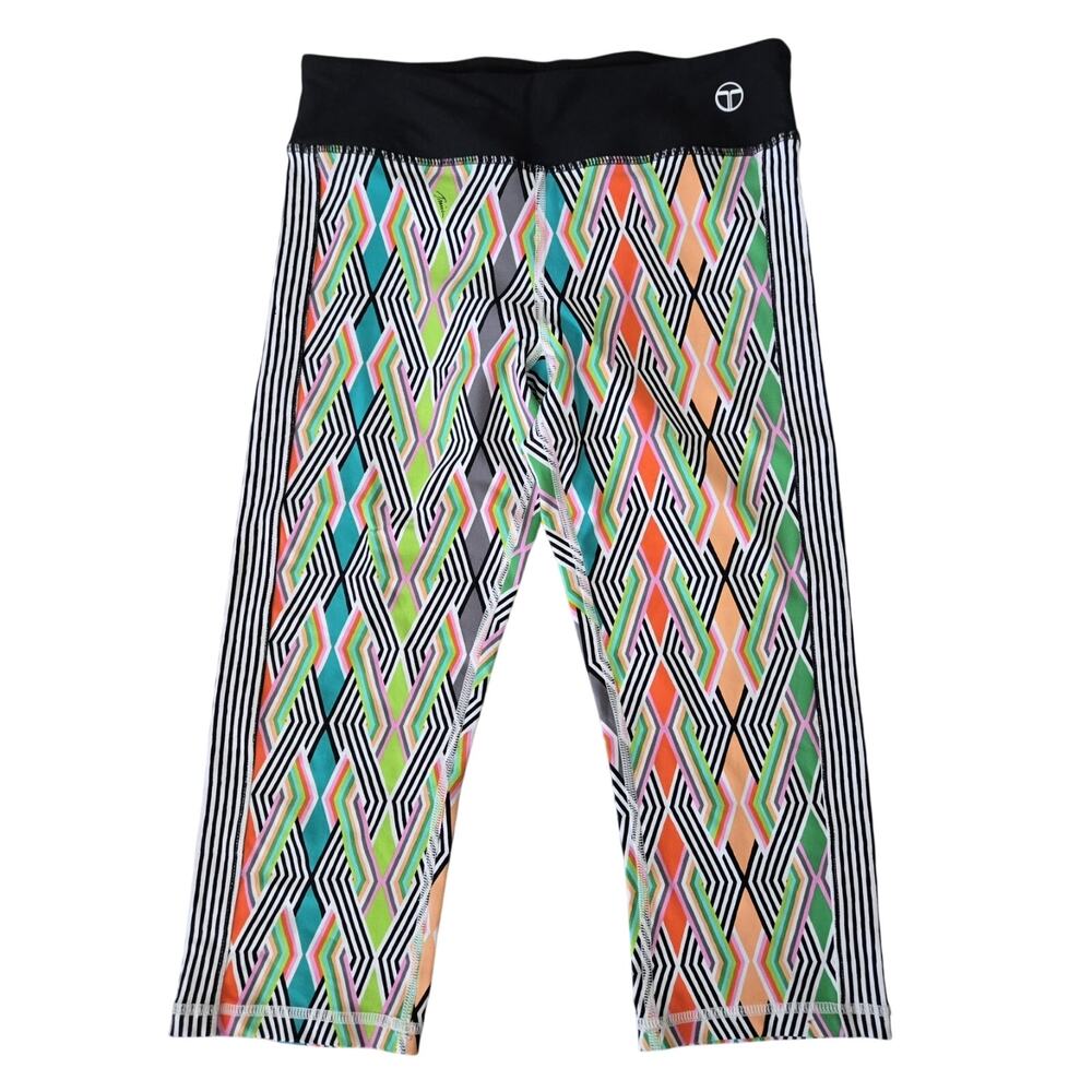 Trina Turk Geometric Colorful Legging Capri Yoga Gym Pants Exercise Sz M